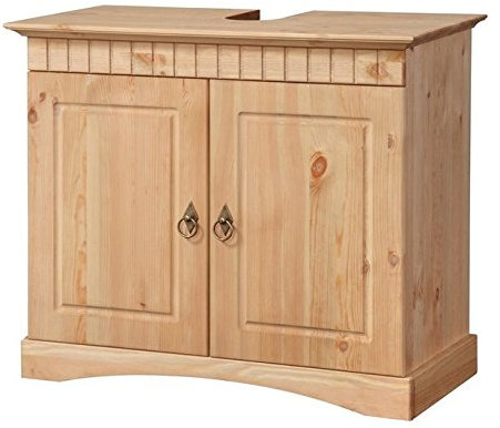 clever-moebel Waschbeckenunterschrank aus Kiefernholz gelaugt, Badschrank, Badmöbel Badezimmer-Schrank