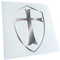 Kiwistar - Autoaufkleber - Chrom - 14x10cm Kreuzritter Schild - Heckscheibe Auto Aufkleber wetterfest für Kfz LKW Mofa Truck - Sticker außen selbstklebend Tuning Zubehör für Fenster Fahrzeug Scheibe