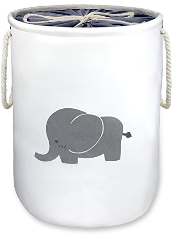 Laundry Basket,Decorative Jumbo Barrel Cotton Organizer Container/Toy Bin/Laundry Hamper,Collapsible&Dual Handles,40x52cm,Large with cover