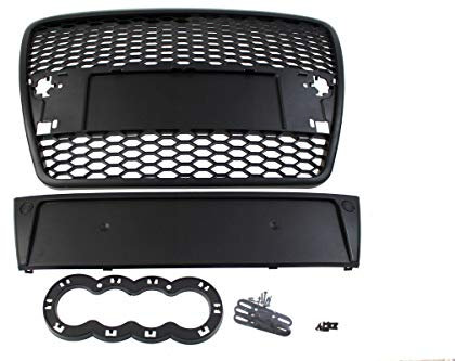 V-Maxzone M-4411 Sportgrill für Vorderseite, A6, C6, RS-Stil, glänzend, Schwarz