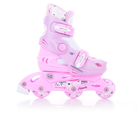 TEMPISH Mädchen Kitty Inline Skating Set, Weiss-rosa, 30-33
