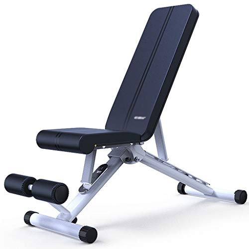 Faltbare Fitness Stuhl Sit-up Ausrüstung Hantelbank Multifunktionshantelbank Vogel-Bank Indoor Fitnessgeräte Last 200kg (Color : Black, Size : 129x46x117cm)