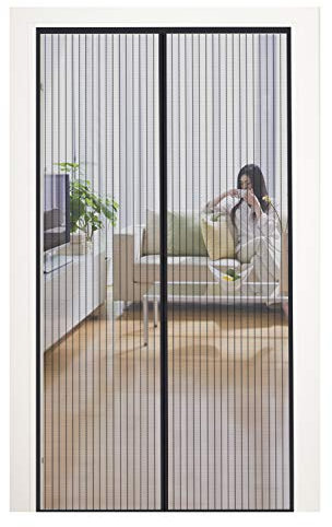 MYCARBON Zanzariera Magnetica 120x240cm Zanzariera Porta Finestra a Calamita Resistente Traspirante Tenda Anti Mosche, Nero