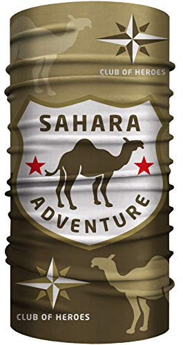 Club of Heroes / Sahara Kamel Bandana, nahtloses Multifunktionstuch 25 x 50 cm aus weicher Mikrofaser/Halstuch Schlauchschal Schal/Afrika Wüste Safari Marokko Tunesien Reise Reiseführer