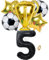 Jxuzh Fussball Geburtstag Fußball Party Deko Zubehör Fußball Geburtstagsdeko Jungen Luftballon 5. Geburtstag junge Soccer Party Fußball Ballons Deko Stern Ballon Golden Fußballfan Kindergeburtstag