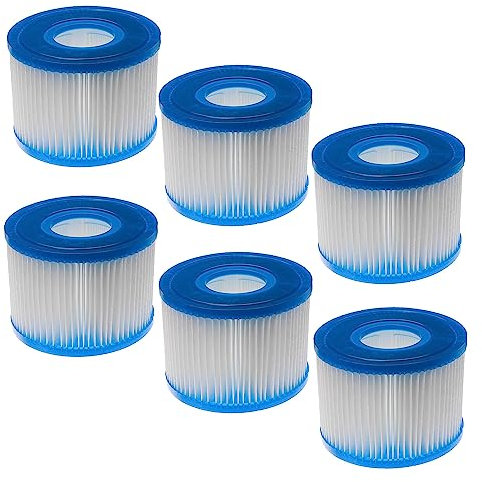 vhbw 6X Cartouche filtrante Type S1 Compatible avec Intex PureSpa 28403E Spa, Bain à remous - Filtre de Rechange Blanc/Bleu