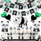 65 Stück niedliche Panda-Partyzubehör für Mädchen Panda Happy Birthday Banner Panda Ballons Cupcake Topper Tischdecke für Kinder Jungen Mädchen Panda Thema Geburtstag Party Babyparty Gastgeschenke