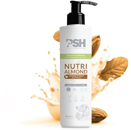 PSH Nutri Almond - Conditioner für Hunde – Nährender Conditioner für langes und lockiges Fell – Mit Mandelextrakt und Panthenol – Für empfindliche Haut – Vegan – 300 ml