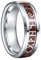 GALANI 8 mm Silber Wolfram Ring mit Holz und Wikinger Skript Inlay für Männer Frauen Wolframkarbid Trauringe Hochzeit Jahrestag Verlobungsring Größe 56(17.8), Holz