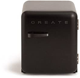 CREATE / RETRO FRIDGE 50 BLACK/Frigorífico negro maneta negra / 85W, minibar, un estante, diseño retro, 50 cm, dos repisas, capacidad de 48L, bajo consumo, 50x44x49,8 cm
