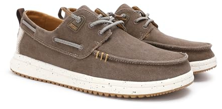 WALK IN PITAS | BYRON | Herren Mokassins | Flache Slipper für Männer | Slip on Loafer | Sneakers | Schlupfschuhe | Freizeitschuhe | Walkinpitas Schuhe | Taupe 43