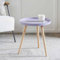 Pacific Lifestyle Round Scandi Wooden End Tables For Living Room | Wooden Hairpin Legs Sofa Table | Tripod Side Tables Bedroom | Minimalist Cocktail Coffee Table (Lilac, Round)