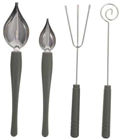 PRETYZOOM 4pcs Sauce Spoon Chocolate Dipping Spoons Drawing Spoon Chef Art Pencil DIY Kits DIY Decorating Tool Baking Supplies Chocolate Spoon Pp Accessories Cooking