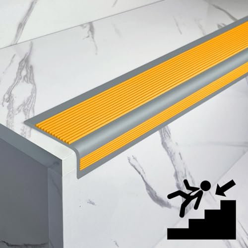 AYHARYLH PVC Treppenkantenprofil L-Form Winkelprofil Selbstklebend Treppenkantenschutz Vinyl-Anti-Rutsch-Treppenkante Für Den Außen- Und Innenbereich (Color : Giallo, Size : 10cm*4cm*10m)