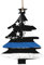 Retro-Weihnachtsbaum-Dekoration, Blau, dünne Linie, USA-Flagge, bedruckt, Holz, Weihnachtsbaum-Dekoration, 2 Stück