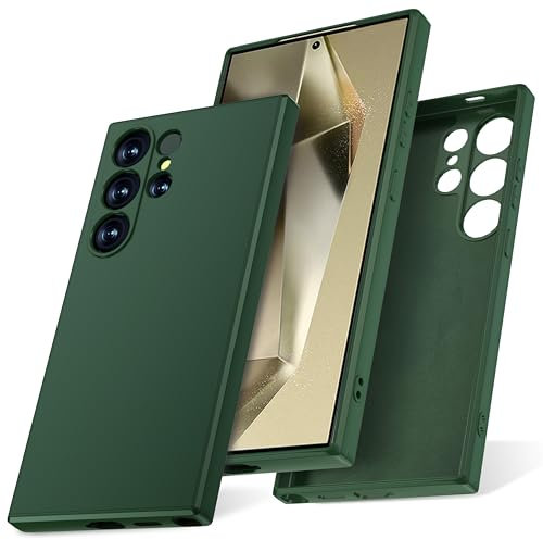 Watana Cover per Samsung Galaxy S24 Ultra 5G Custodia in Silicone, Custodia Antiurto Case Sottile in Silicone TPU con Strato Interno in Fibra per samsung S24 Ultra 5G, Verde