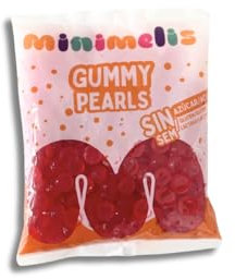 iChuches | Gominolas Minimelis | Caramelos Sin Azúcar - Sin Gluten - Sin Lactosa | Bolsa 1 kg (Perlas Fresa)