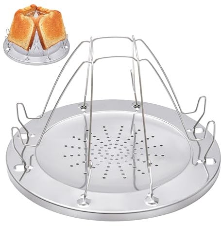 Lnopever Tostapane A Gas 4 Fette Pieghevole,Tostapane da Campeggio,Mini Tostapane Accessori da Campeggio per Fornelli A Gas, Outdoor, Picnic, Viaggi, Case Mobili