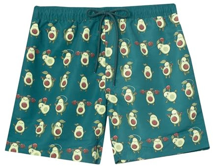 Pampling Costume da Bagno Uomo – Design Originali, Asciugatura Rapida, Vita Elastica con Cordino Regolabile, Tasche Laterali e Posteriori – Perfetto per Mare e Piscina (Avocardio, M)