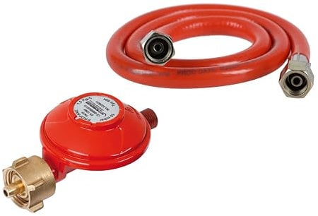 Rothenberger Industrial Set 80 cm Gasschlauch & Druckregler Propan Konstantregler 50 mbar für Heiz-Koch- und Grillgeräte | Anschluss 2X G ¼“ | Zertifiziert EN 16436-1