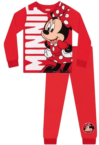 Disney Minnie Mouse Pyjamas, Minnie Girls Pyjamas, Long Sleeve Kids Pjs, Cute Girls' Pyjama Sets, Size 18 Months to 8 Years