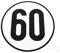 The Drive Geschwindigkeitsschild Ø200mm zum Kleben (60 km/h)