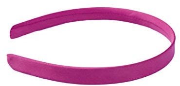 Plain Flat SATIN Fabric Thick ALICE BAND 15mm HEADBAND Hair Band Accessories (Fuchsia Pink)
