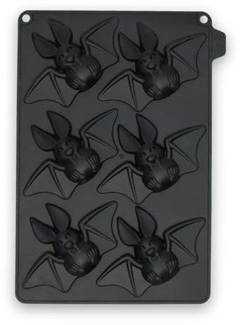 CÉCOA • Moule Halloween 6 Chauves-Souris 3D • 100% Silicone Alimentaire • Anti-Adhésif • Sans BPA • Cuisson Parfaite • Démoulage Facile • Résiste -40°C à +220°C • Pour Gâteaux, Sucré ou Salé