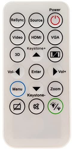 Leankle Télécommande BR-3079N pour Projecteurs Optoma EH400+, H183X, S321, S341, S342e, S343, W330, W331, W334, W335, W341, W355, W400+, WU334, WU335, WU336, WU337, X340, X341, X343, X400+