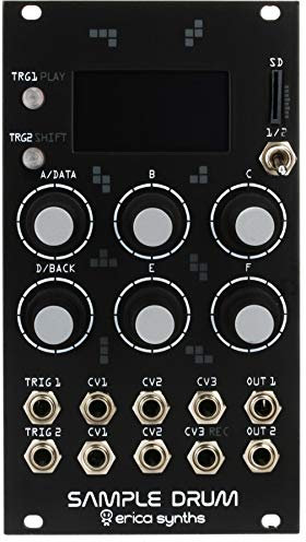 Erica Synths Sample Drum, Musikinstrumente Sample-Aufzeichnung und Wiedergabe Eurorack-Modul mit virtuellen VCAs und Hüllkurven