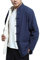Daoba Homme Réversible des Deux côtés Manteau Veste Costume Tang Chinois Traditionnel Manche Longue Arts Martiaux Kung FU Chemise Unisexe (Marine, L)