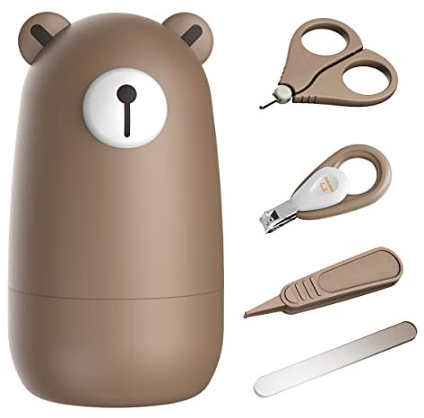 Juego de cortaúñas para bebés con funda bonita, uñas y uñas de los pies para recién nacidos manicura y pedicura, regalo para recién nacidos