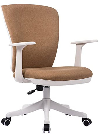 QIFFIY Bürostuhl Gaming Stuhl Schreibtischstuhl Nordic Computer Stuhl Home Stoff Freizeitstuhl Studienzimmerstuhl Student Studie Schreibstuhl Büro Bürodrehstuhl (Color : Brown)