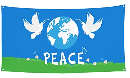 Feiern Banner Frieden Fahne Banner Mottoparty Garten Banner Banner Peace Fahne Banner Friedenstaube 180x90 cm Banner für Party Deko Dekorationsbanner Peace Hängedekoration Party Hintergrund Banner
