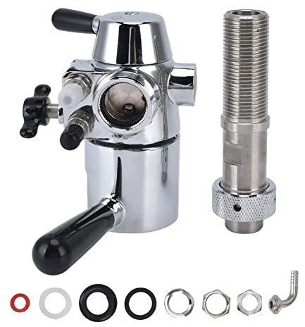 Abfüllset für Bierflaschen, 304 Edelstahl mit Abnehmbarem Clip Verschluss, CO2 Bierbrauset für Kurzhals Kronkorkenflaschen mit Einem Durchmesser von 26,5mm/1 Zoll