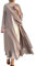 IWEMEK Strickjacke Frauen Muslimische Cardigan Lange Maxikleid Passform Langarm Kaftan Damen Burka Abaya Islamic Dubai Arabisch Kleider Gebetskleid Gebetskleidung #A: Khaki L