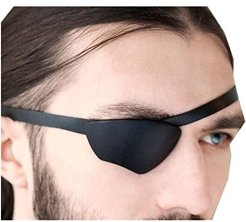 Cache-œil médiéval rétro gothique en cuir synthétique, masque médiéval avec taille élastique réglable pour homme et femme, Halloween, cosplay (droite)