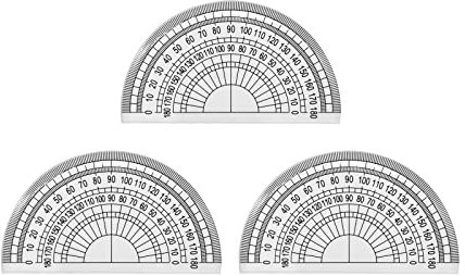 Ainkou 3pcs Clear Plastic Protractor 180 Degrees 4 Inches for Angle Measurement Student Math Classroom School Office Teachers