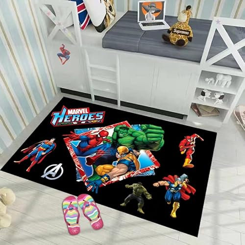 Trebyott Anime Teppich Wohnzimmer Schlafzimmer Kinder Nachttisch Miracle gemusterte Unterlage Jungen Schlafzimmer Farbe Rutschfester Teppich(H,140x200cm)