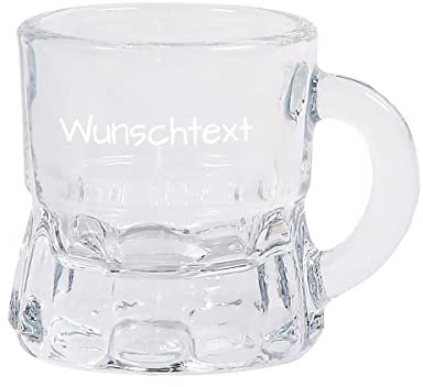 Alsino KG-61001 - Vaso de chupito personalizado con asa (2 cl), diseño con texto personalizado