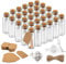Surmounty Mini Glasflaschen 30x40ml Mini Hochzeit Flasche, Reagenzglas mit Korken Mini Bottle Set Inkl. Korkenflaschen, Etikett, Herz Anhänger, Trichter, Juteschnur, für Gewürze, Kräuter, Sand