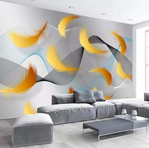 Benutzerdefinierte Fototapete Tapete Nordic Moderne Abstrakte Linie Federn Wohnzimmer Schlafzimmer Hintergrundbilder*430cmx300cm(169.3x118.1inch)