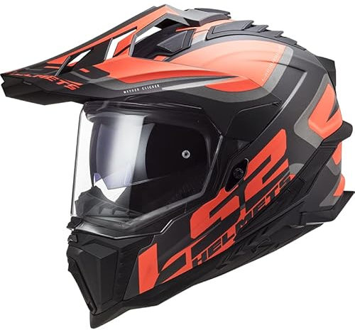 LS2, Motocross Helm Explorer Alter Matt Black Fluo Orange, L