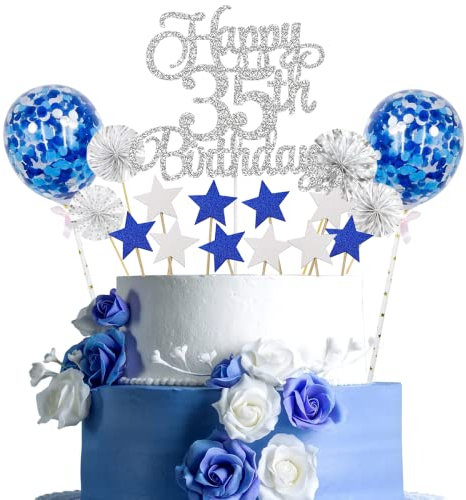 Jxuzh Cake Topper 35 Kuchendeko Geburtstag Happy Birthday Tortendeko Rosegold Kuchen Deko Mädchen Geburstagstorte
