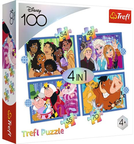 4 in 1 Puzzle 100 Jahre Disney/Disneys lustige Welt