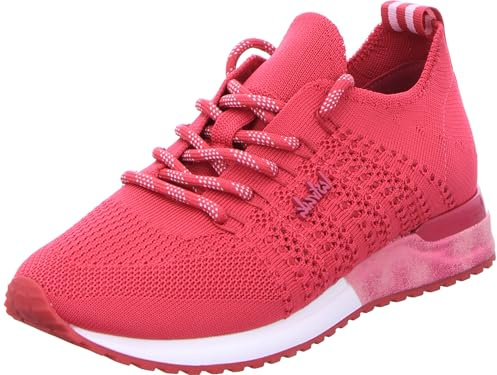 La Strada Damenschuhe Schnürschuhe Sportive Sneaker Low Rot Freizeit