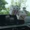 Plüschwürfel,Auto Würfel Ornamente,Car Hanging Furry Dice,Hängende Würfel,Retro Quadratische weiche Würfel,Paar hängende Paare Auto Anhänger mit Punkten,für Autospiegel Zubehör zum Aufhängen (Weiß)
