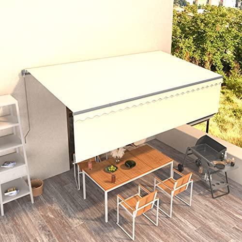 INLIFE Toldo con brazo articulado retráctil con persiana, 5 x 3 m, color crema, 35,6 kg, 3069457