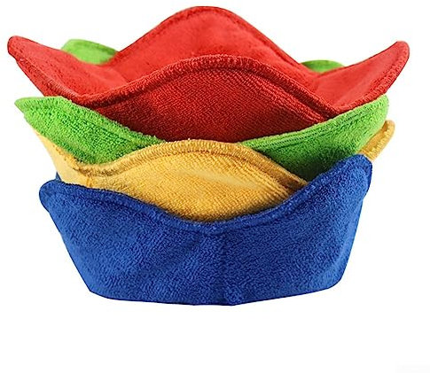 AIDNTBEO Microwave Bowl Cozy Holder, 4-Pack, Multicolor, Rustic, Ceramic & Silicone, Insulated, Heat-Resistant, Dishwasher Safe, For Hot Food & Drinks