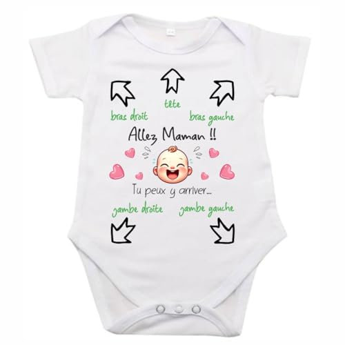 Body Bebe Personnalisé Humour Naissance Future Maman Parents/ 0-3 Mois/Baby Shower/Maternité Kit Idée Cadeau original (blanc, S)